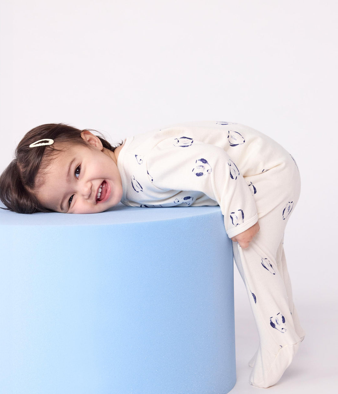 Pigiama in tessuto felpato spazzolato con stampa pinguini neonato A0DZW 01 PETIT BATEAU 