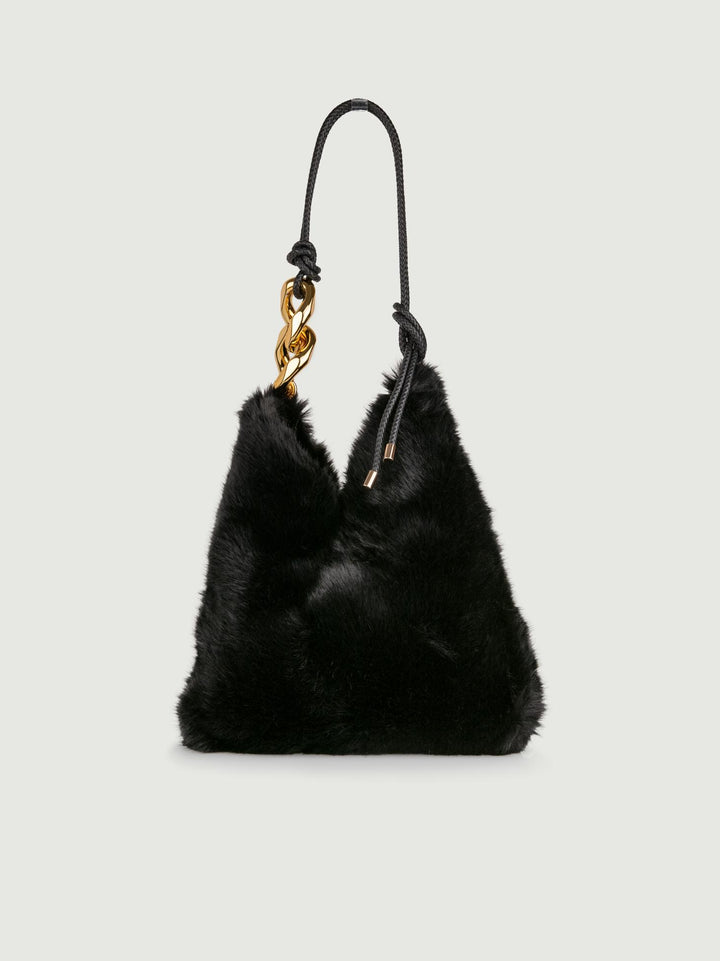 BORSA A SPALLA IN ECOPELLICCIA NERO LESLIE NERO A POINT ETC 