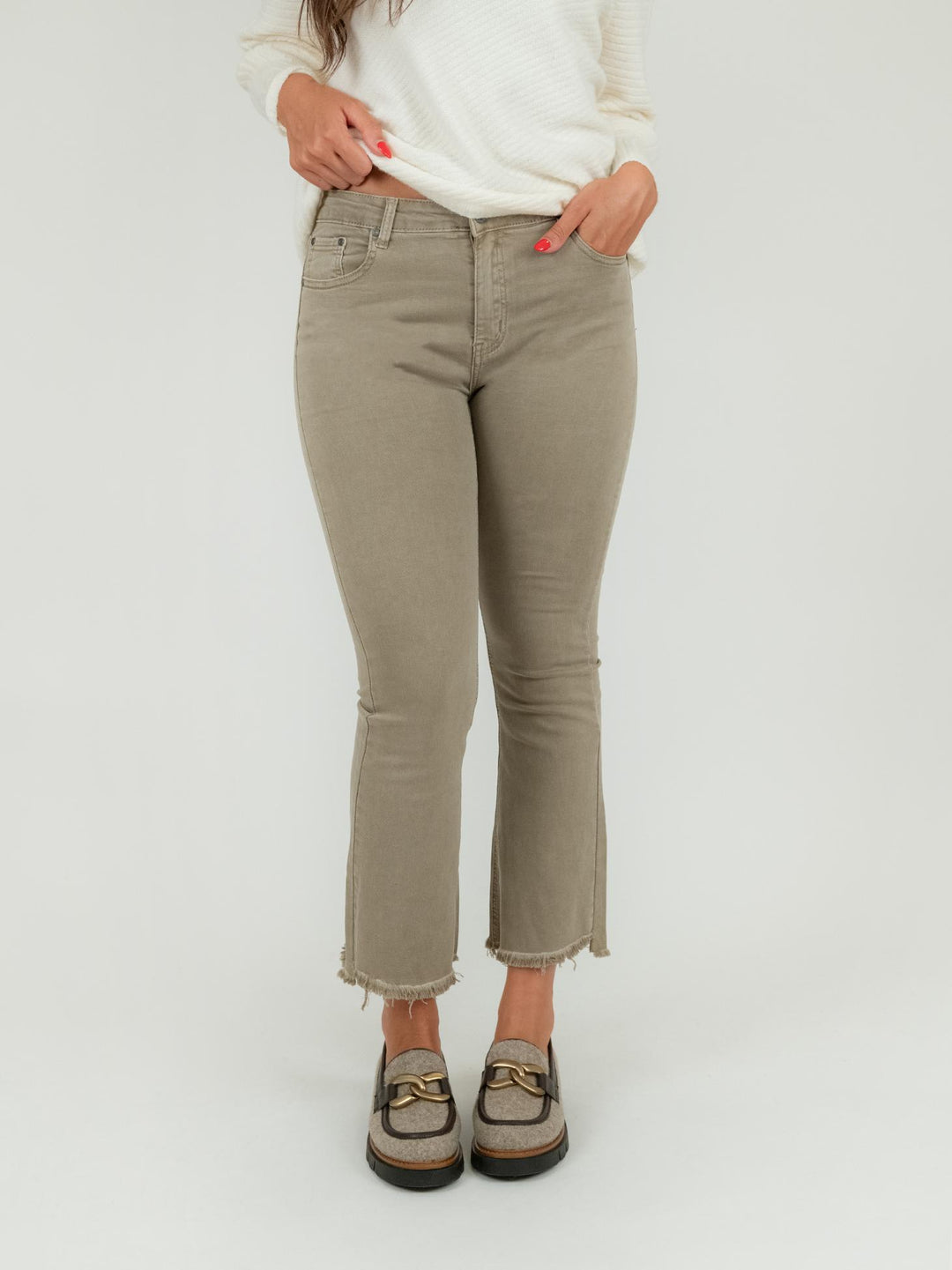 PANTALONE 5 TASCHE SFRANGIATO TORTORA 6826/26/ TORTORA ANDREA MORANDO 