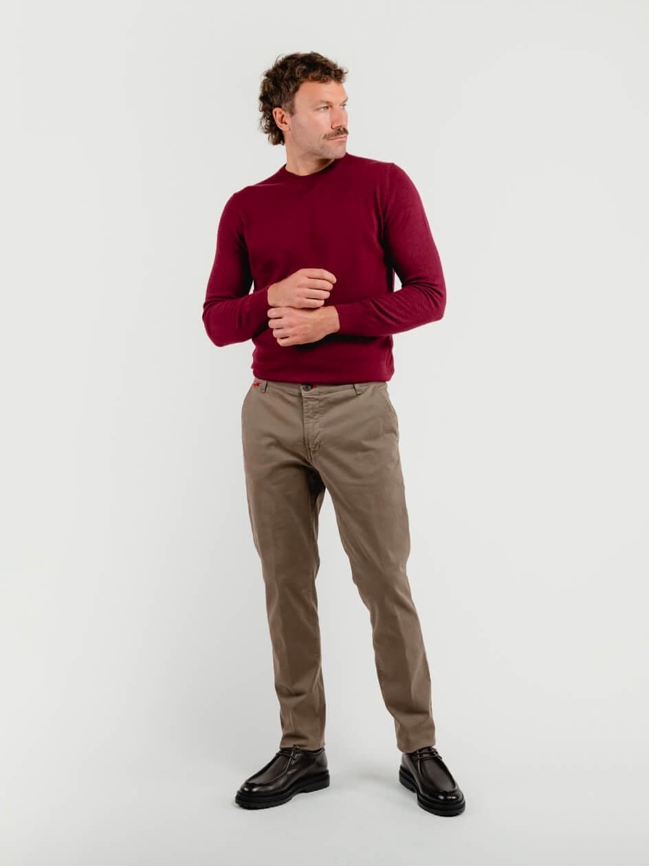 PANTALONE IN COTONE FANGO 7657TO TORTORA ANDREA MORANDO 