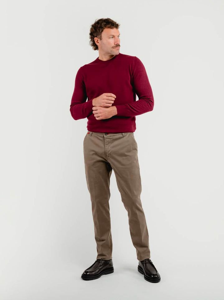 PANTALONE IN COTONE FANGO 7657TO TORTORA ANDREA MORANDO 