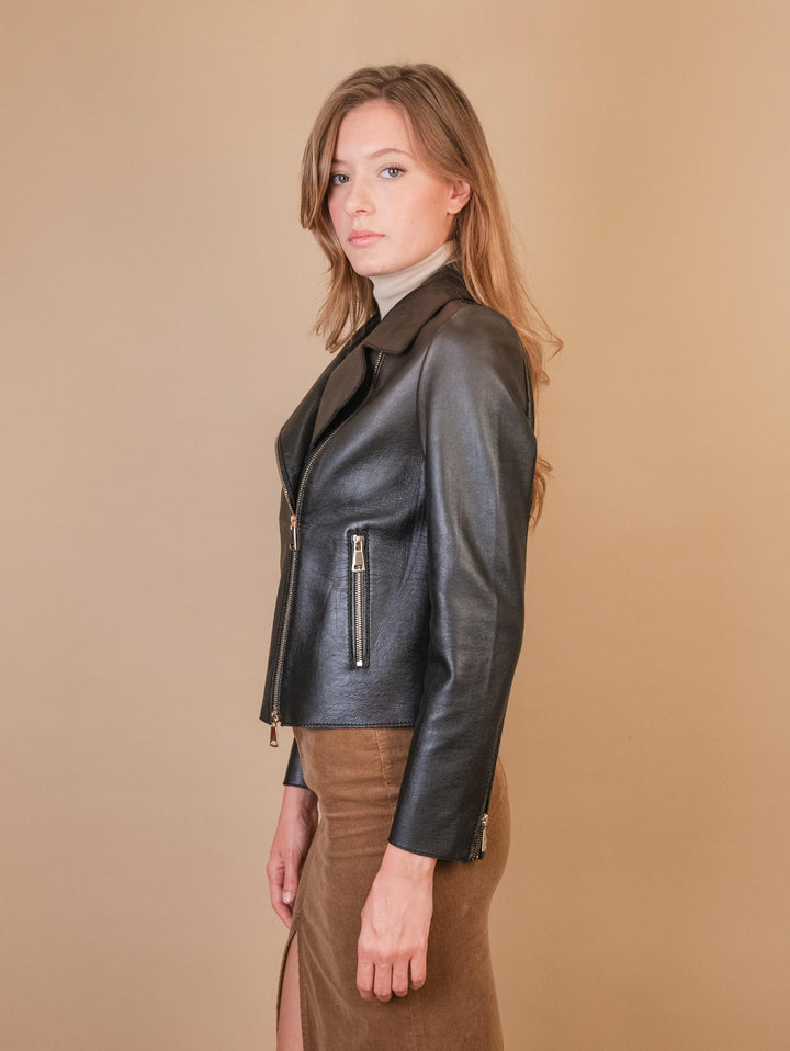 CHIODO IN PELLE  SFODERATO MARRONE IRIS 901 JACK LEATHER 