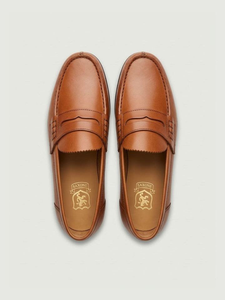 Mocassino penny in pelle color cuoio 1000 CUOIO SAXONE 