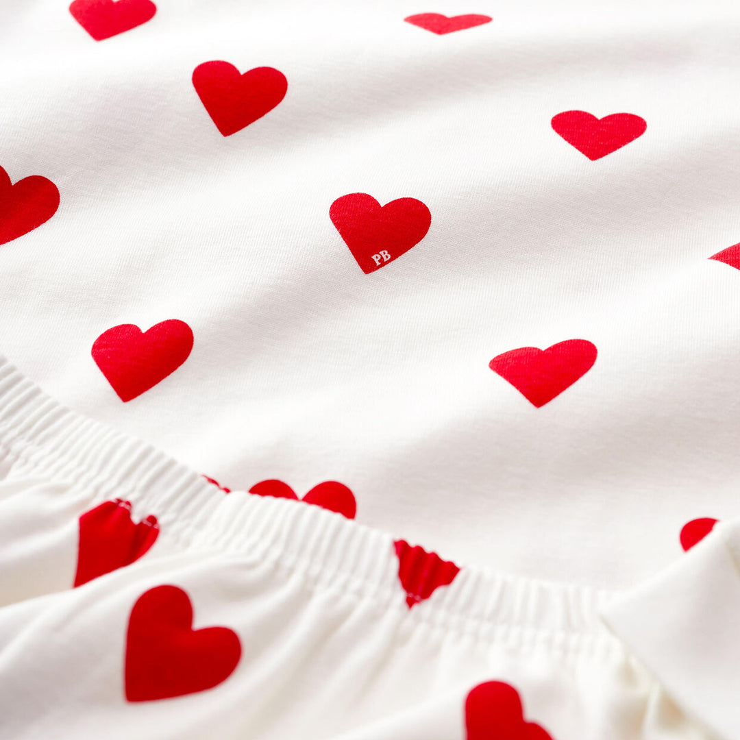PIGIAMA BAMBINA FANTASIA CUORI A COSTINE A00J7 01 PETIT BATEAU 