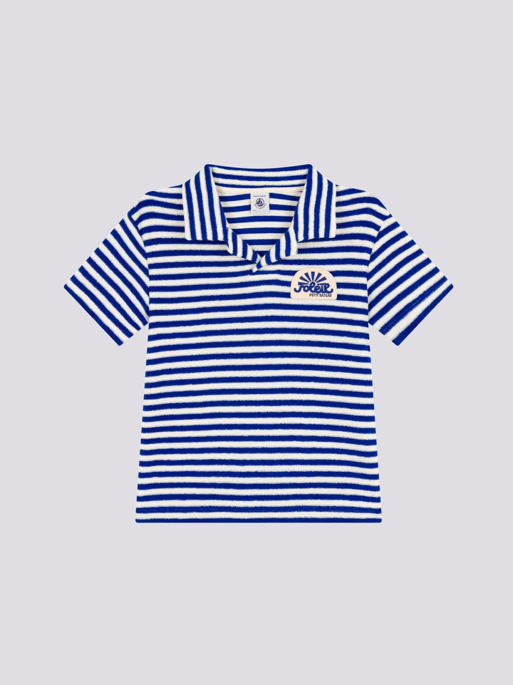 POLO IN SPUGNA BOUCLETTE A RIGHE BAMBINO A09UN 01 PETIT BATEAU 