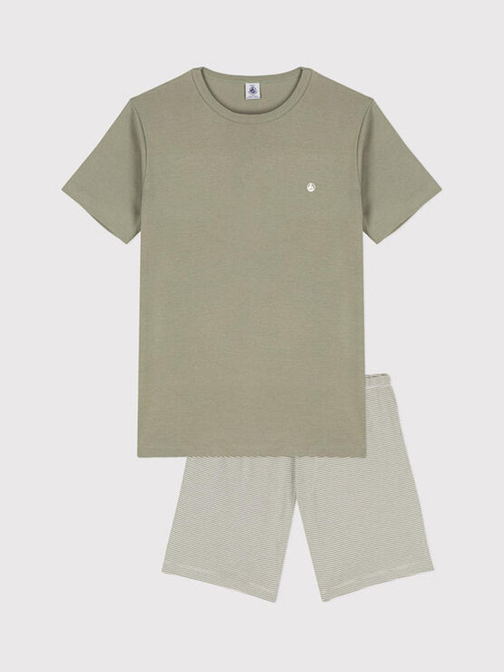 Pigiama corto in cotone millerighe A078C 01 PETIT BATEAU 