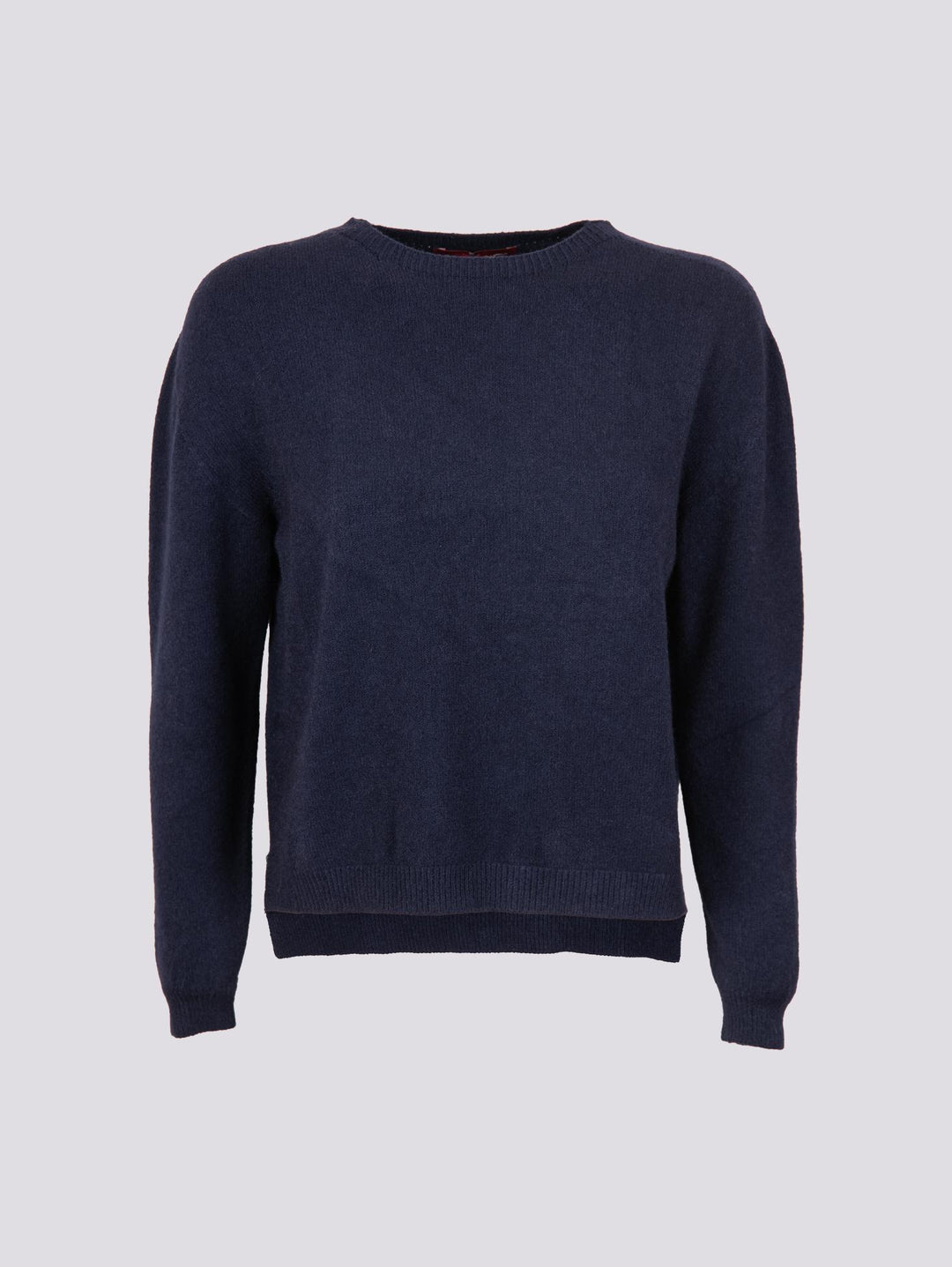 GIROCOLLO IN MAGLIA BLU CON MICRO SPACCHI LATERALI 0670/15 0115 BIMOR 