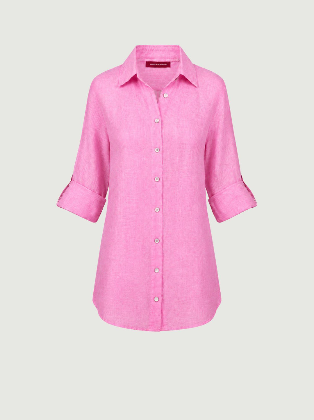 Camicia in lino rosa 6CM05526 629 ANDREA MORANDO 