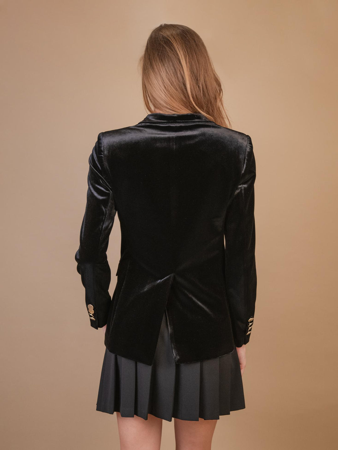 BLAZER DOPPIOPETTO IN VELLUTO NERO 3877/2894 12 ANDREA MORANDO 