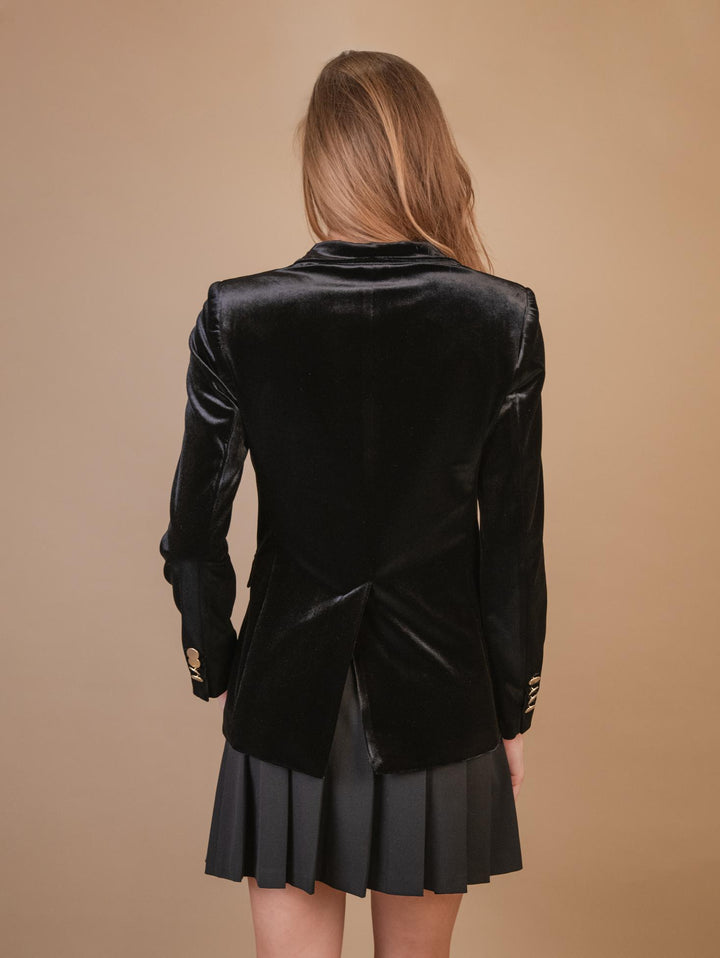 BLAZER DOPPIOPETTO IN VELLUTO NERO 3877/2894 12 ANDREA MORANDO 