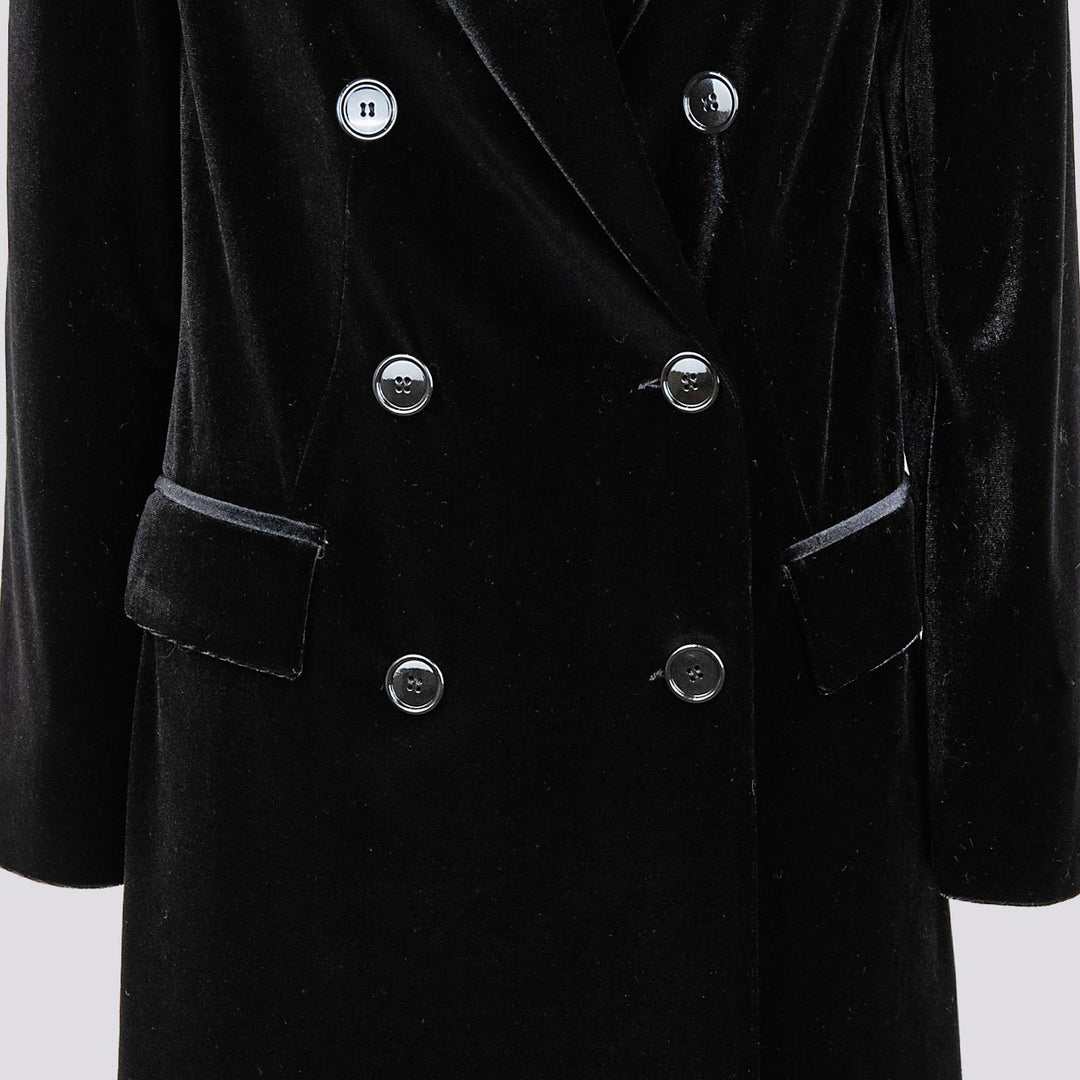CAPPOTTO DOPPIOPETTO  CON SPACCO LATERALE  IN VELLUTO NERO 2134/2894 12 ANDREA MORANDO 