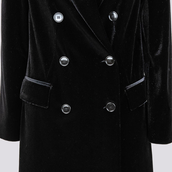 CAPPOTTO DOPPIOPETTO  CON SPACCO LATERALE  IN VELLUTO NERO 2134/2894 12 ANDREA MORANDO 