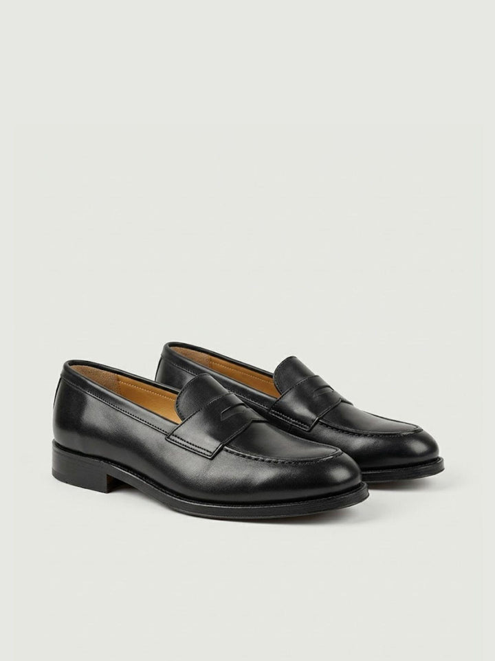 Mocassino penny in pelle nera TIREE NERO SAXONE 