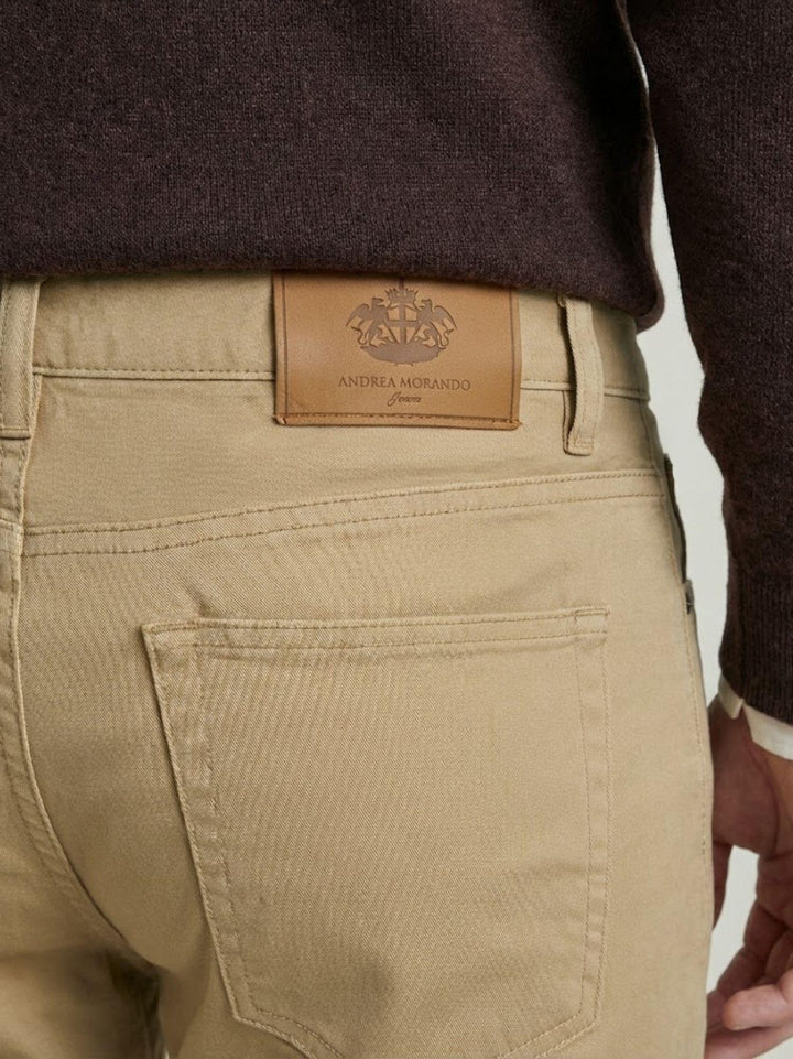 Pantalone cinque tasche in cotone miele 7607GB MIELE ANDREA MORANDO 