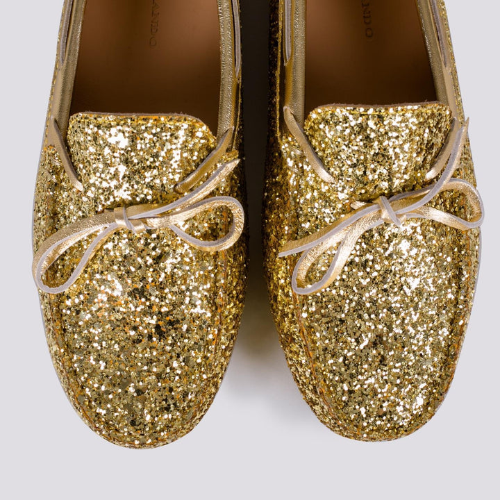 MOCASSINO CON GOMMINI IN GLITTER 1003/GLITTER ORO ANDREA MORANDO 