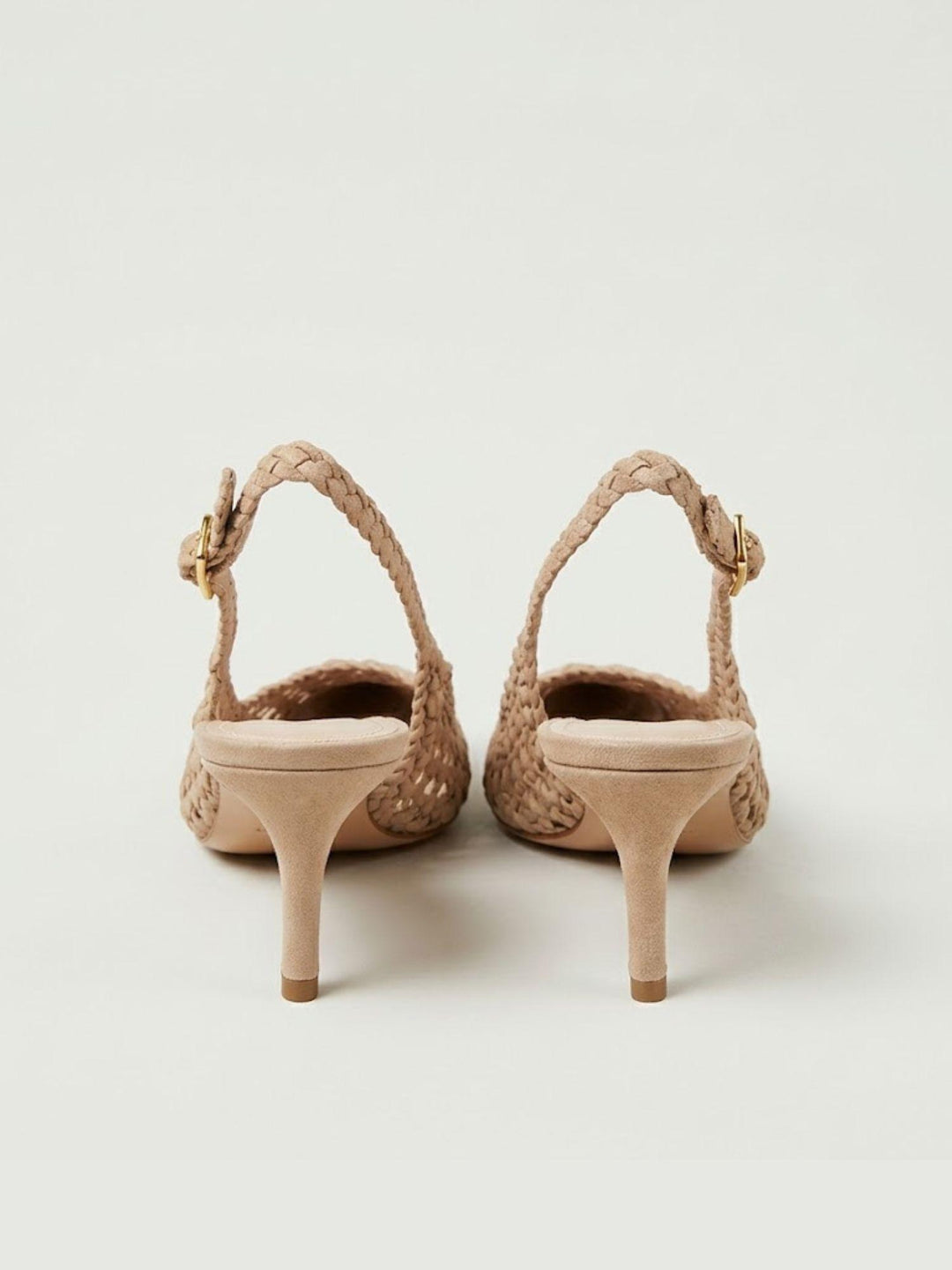 Décolleté slingback intrecciata in pelle beige D107 TAUPE ANDREA MORANDO 
