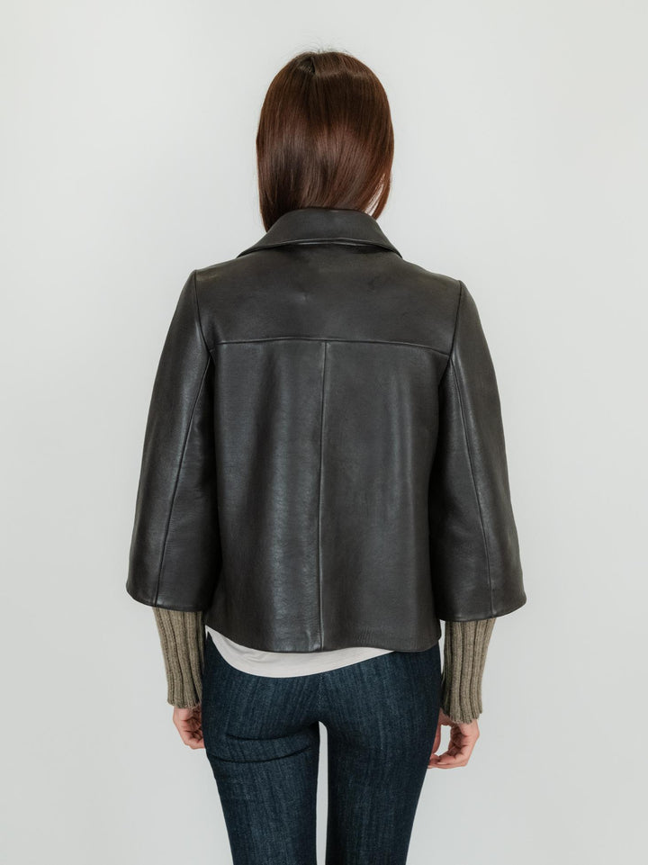 GIACCA IN PELLE GEMINI CON MANICHE IN MAGLIA GEMINI 06 JACK LEATHER 