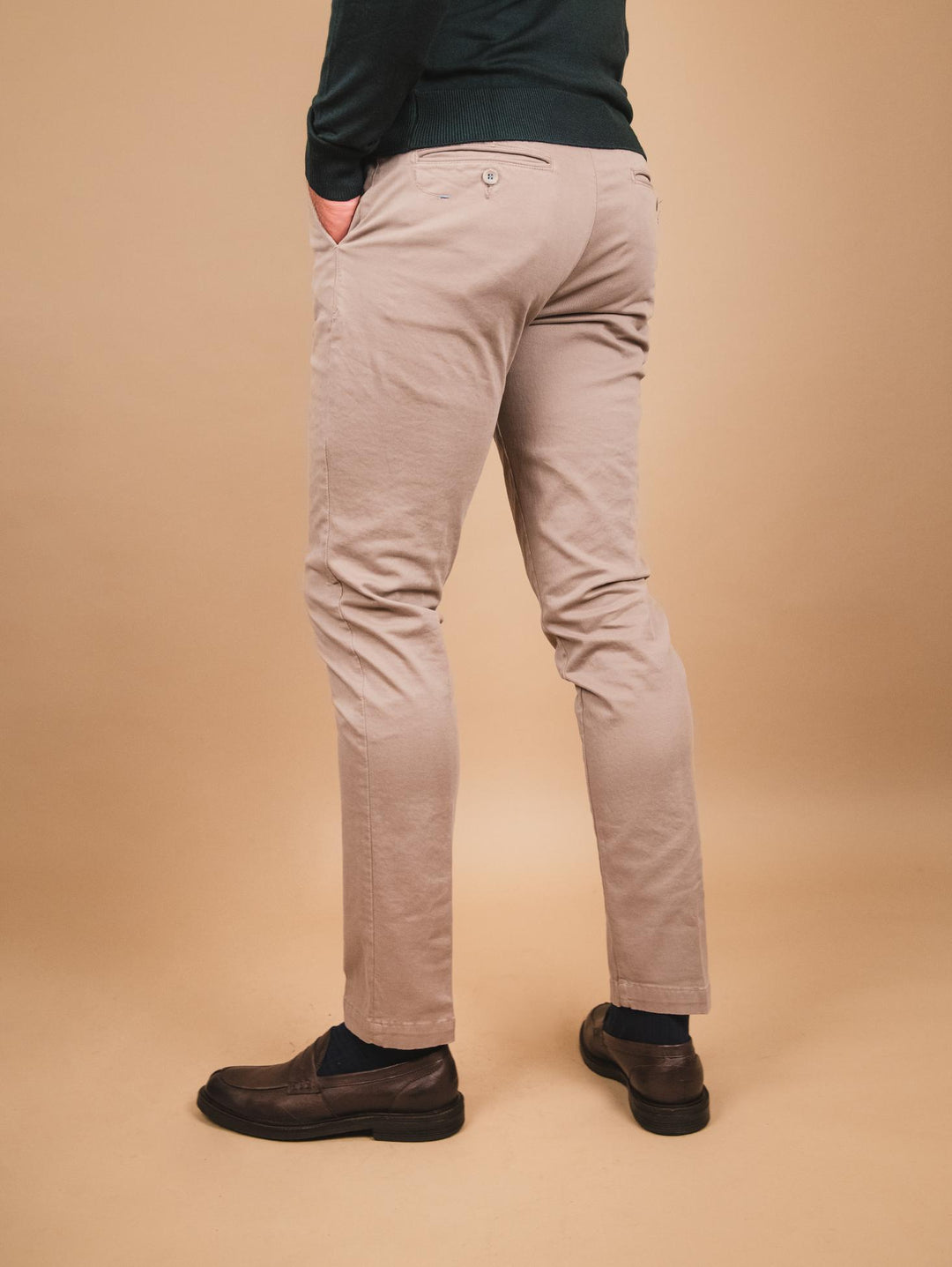 PANTALONE CHINOS IN COTONE LISCIO BEIGE P-KAPS-S12 00043 ANDREA MORANDO 