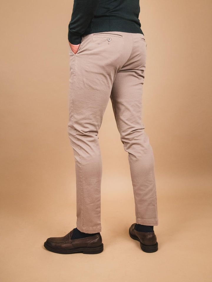 PANTALONE CHINOS IN COTONE LISCIO BEIGE P-KAPS-S12 00043 ANDREA MORANDO 