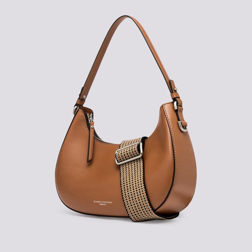 BORSA Bianca in PELLE spazzolata nocciola BS 10426 CALF-NA 2908 GIANNI CHIARINI 