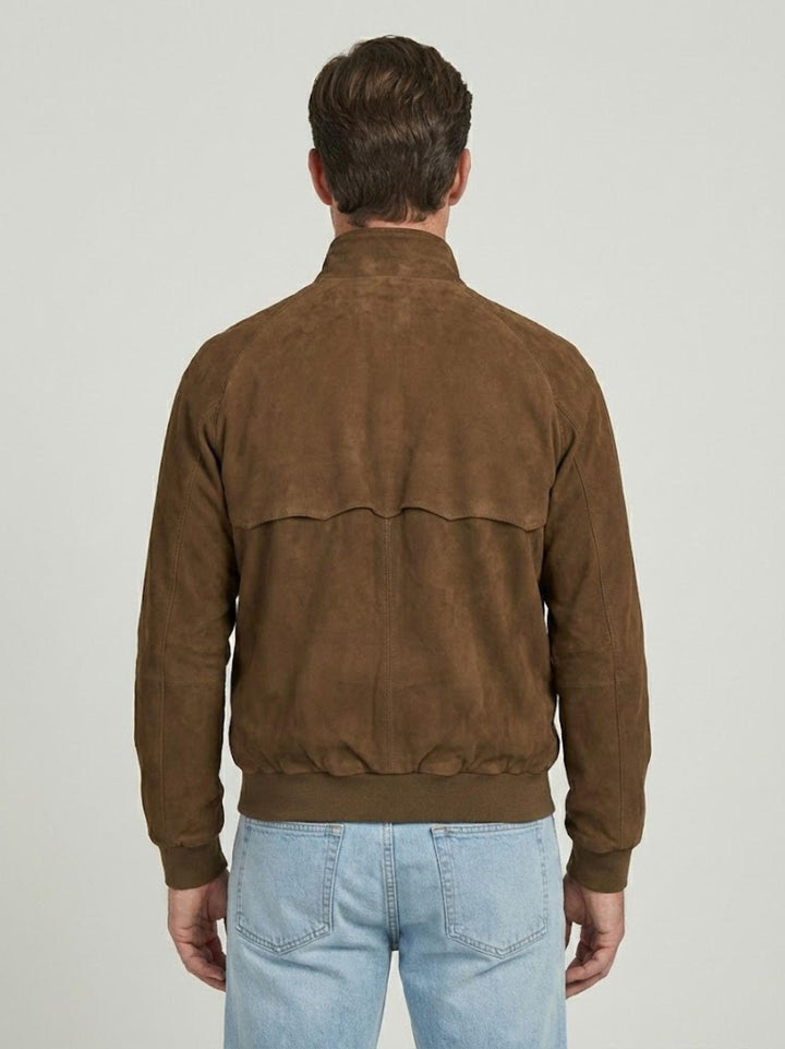 Giacca G9 in pelle scamosciata Dark Olive BRCPS0939 699 BARACUTA 