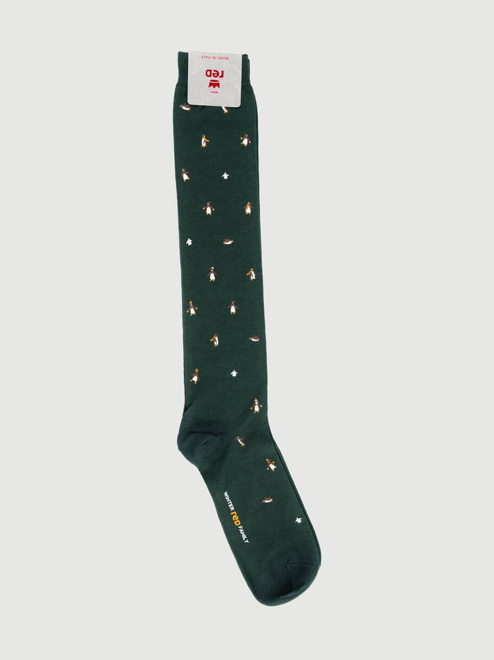 CALZA VERDE MOTIVO PINGUINO 62192G VERDE RED 