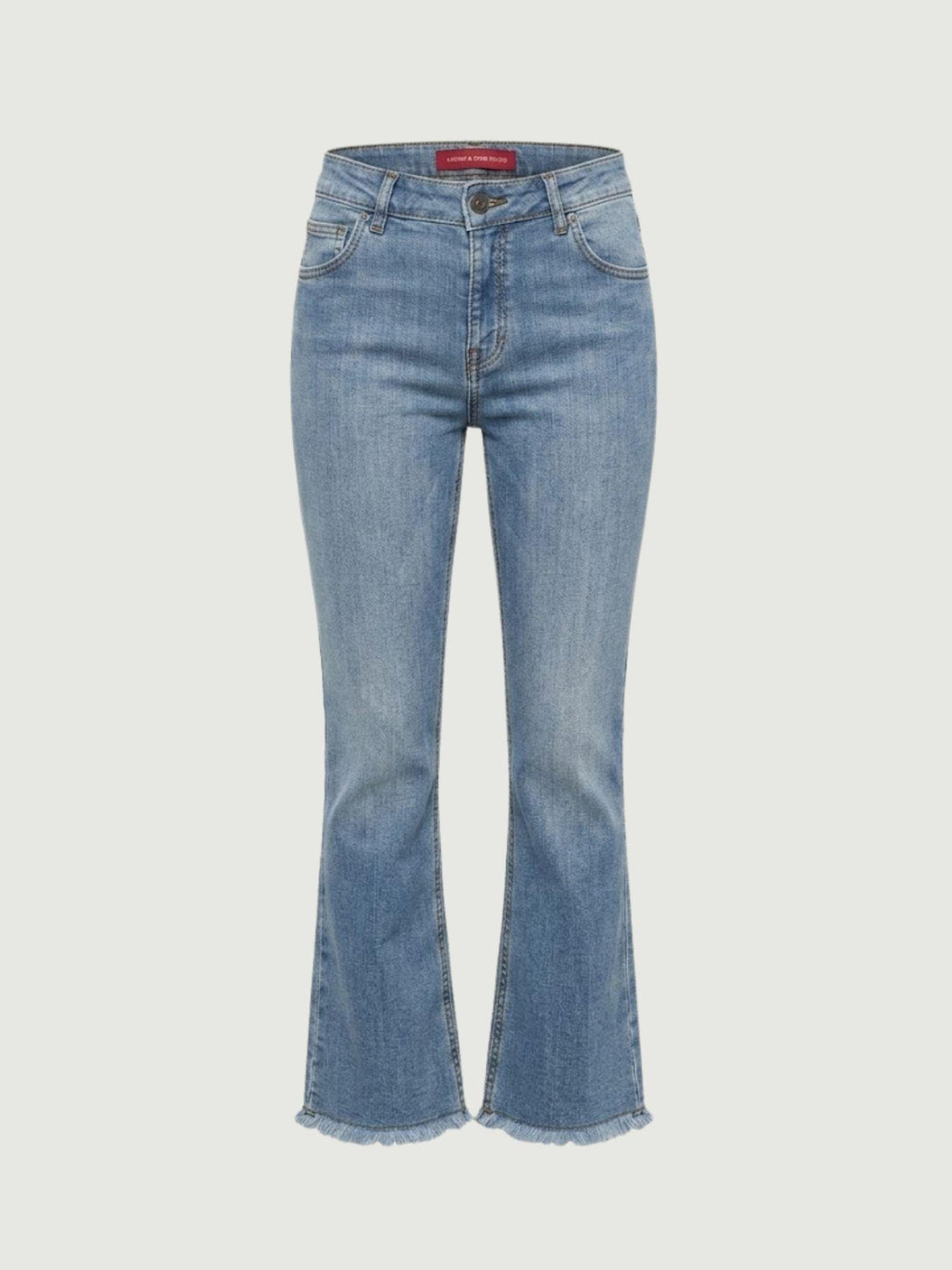 Jeans sfrangiato a trombetta lavaggio chiaro 80137BOM MEDIO BASIK ANDREA MORANDO 