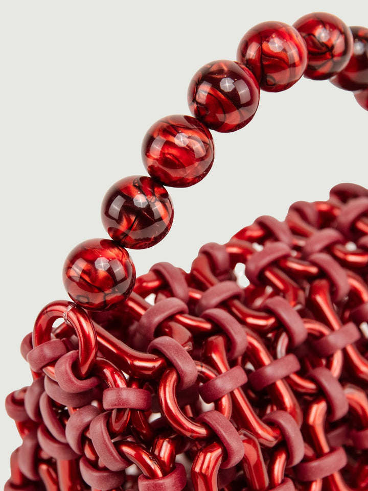 BORSA BUBBLE IN RESINA ROSSO METALLIZZATO BUBBLE METALLIC RED BIMOR 