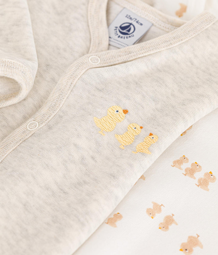 Set di 2 tutine motivo pulcini A0B1O 00 PETIT BATEAU 