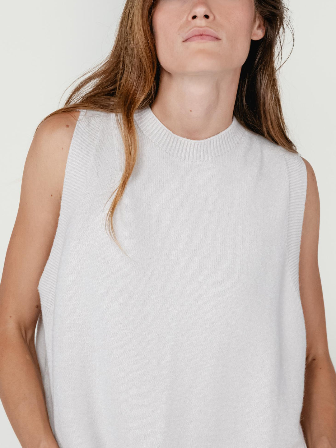 GILET LUNGO IN MAGLIA PANNA 0570190 0080 BIMOR 