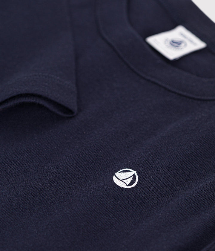 T-shirt a maniche lunghe a costine blu A0BA4 02 PETIT BATEAU 