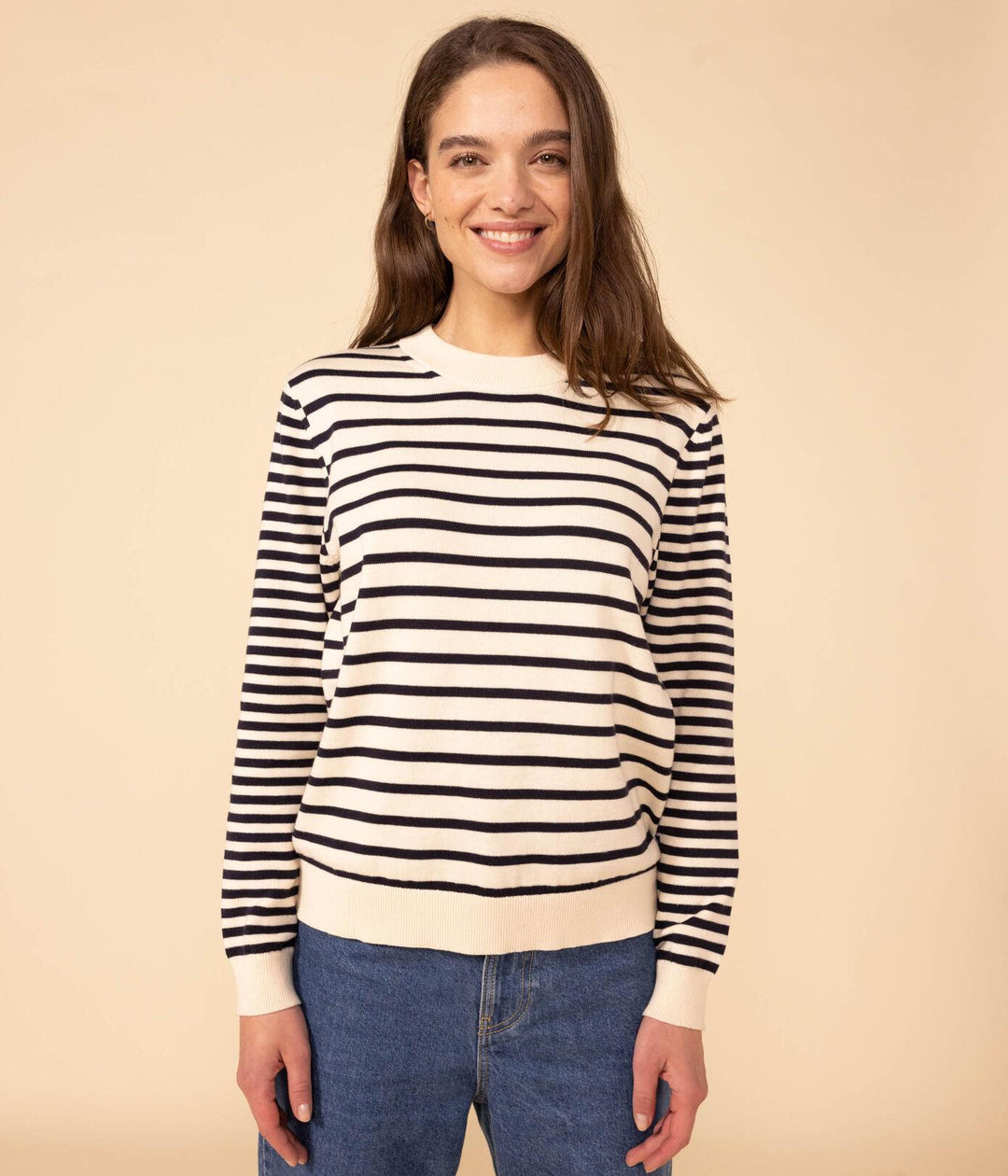 PULLOVER IN COTONE MARINIÈRE DONNA A089W 01 PETIT BATEAU 