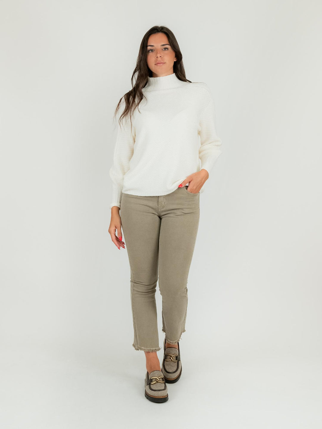 PANTALONE 5 TASCHE SFRANGIATO TORTORA 6826/26/ TORTORA ANDREA MORANDO 