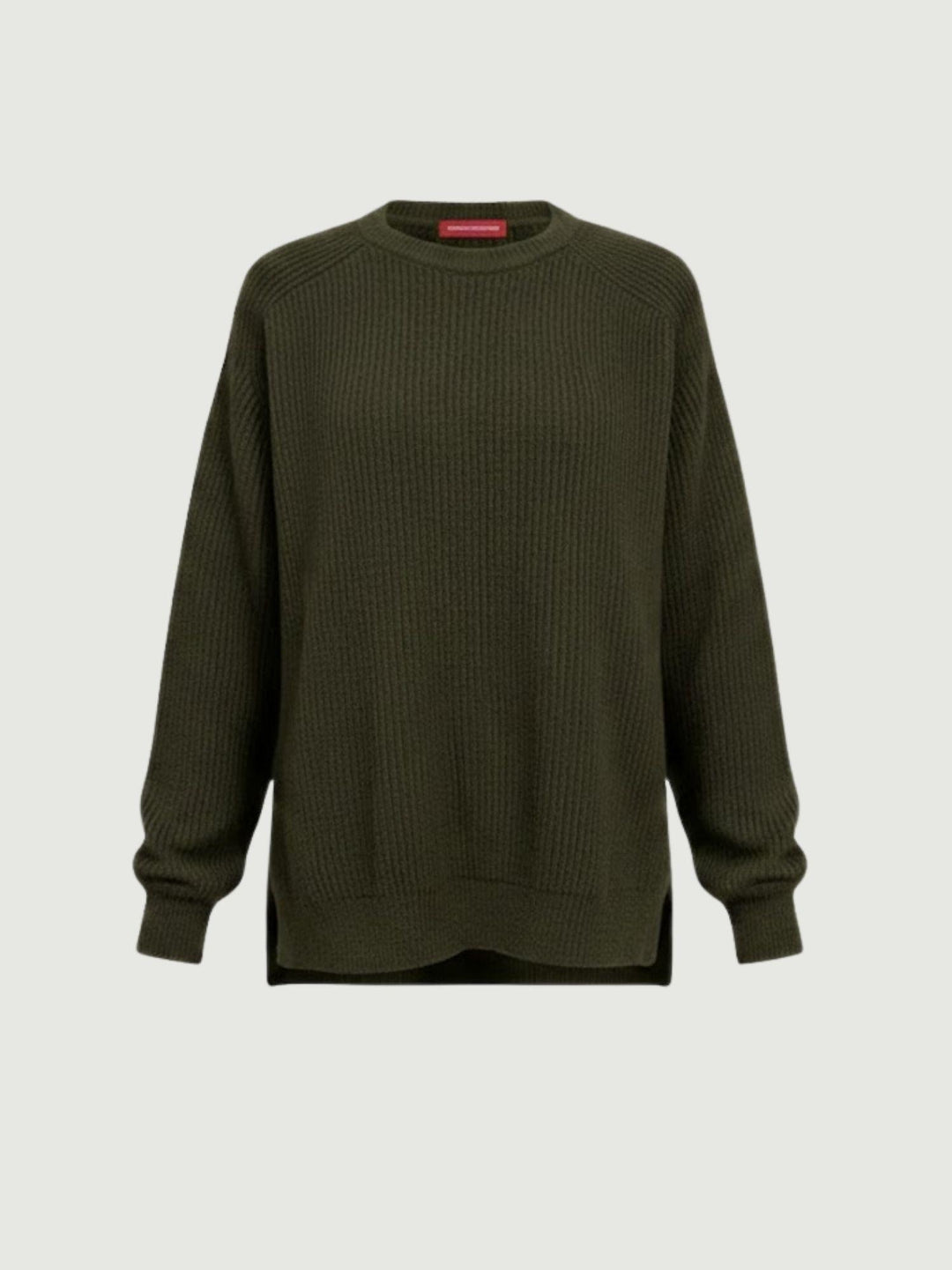 Maglia girocollo in lana e cashmere verde 14264M SELVA ANDREA MORANDO 