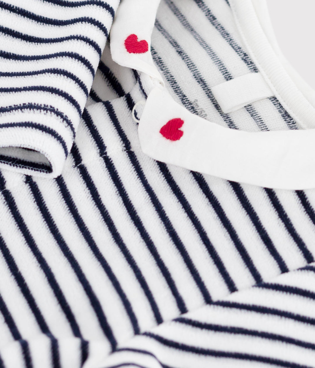 Pigiama tutina marinière in ciniglia con colletto A0DR1 01 PETIT BATEAU 