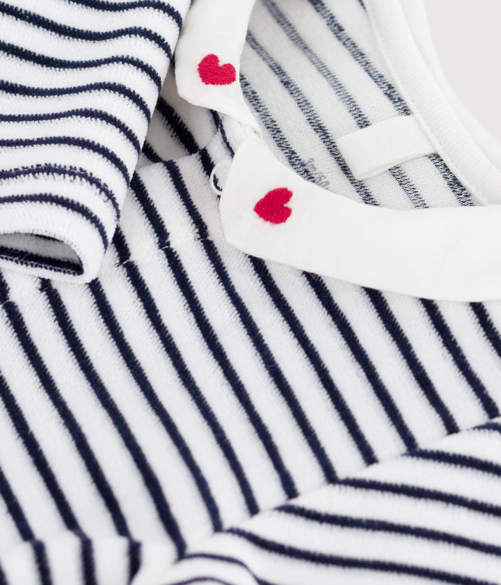 Pigiama tutina marinière in ciniglia con colletto A0DR1 01 PETIT BATEAU 