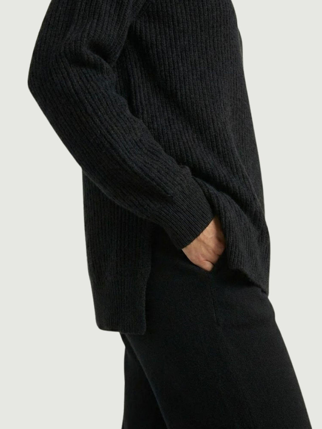 Maglia girocollo in lana e cashmere nera 14264M NERO ANDREA MORANDO 