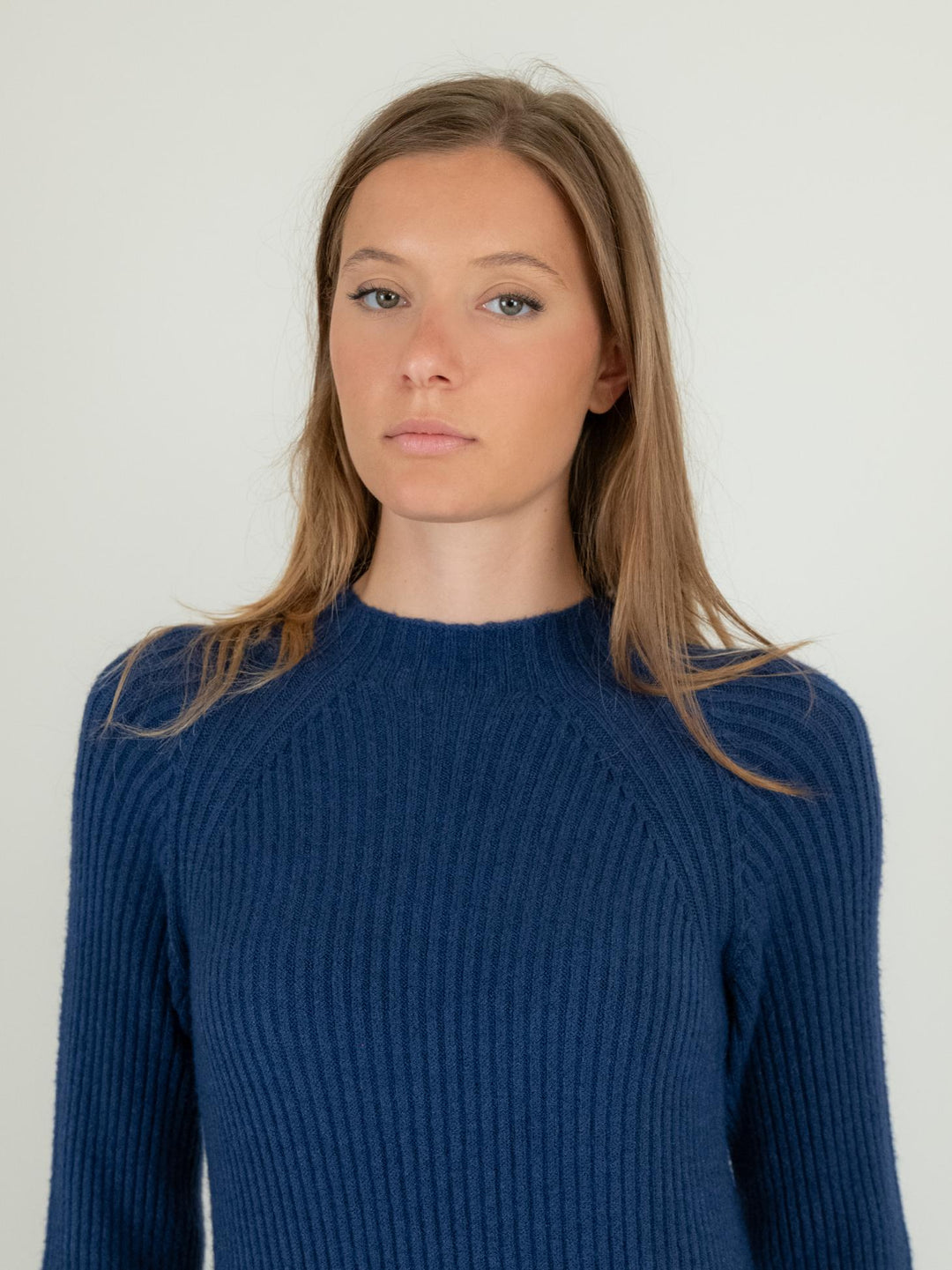 ABITO MIDI IN MAGLIA BLU 0370/222 1073 BIMOR 