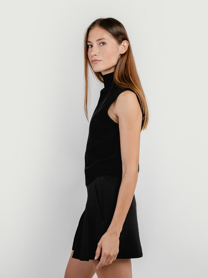 GILET LUPETTO NERO 0370236 0010 ANDREA MORANDO 