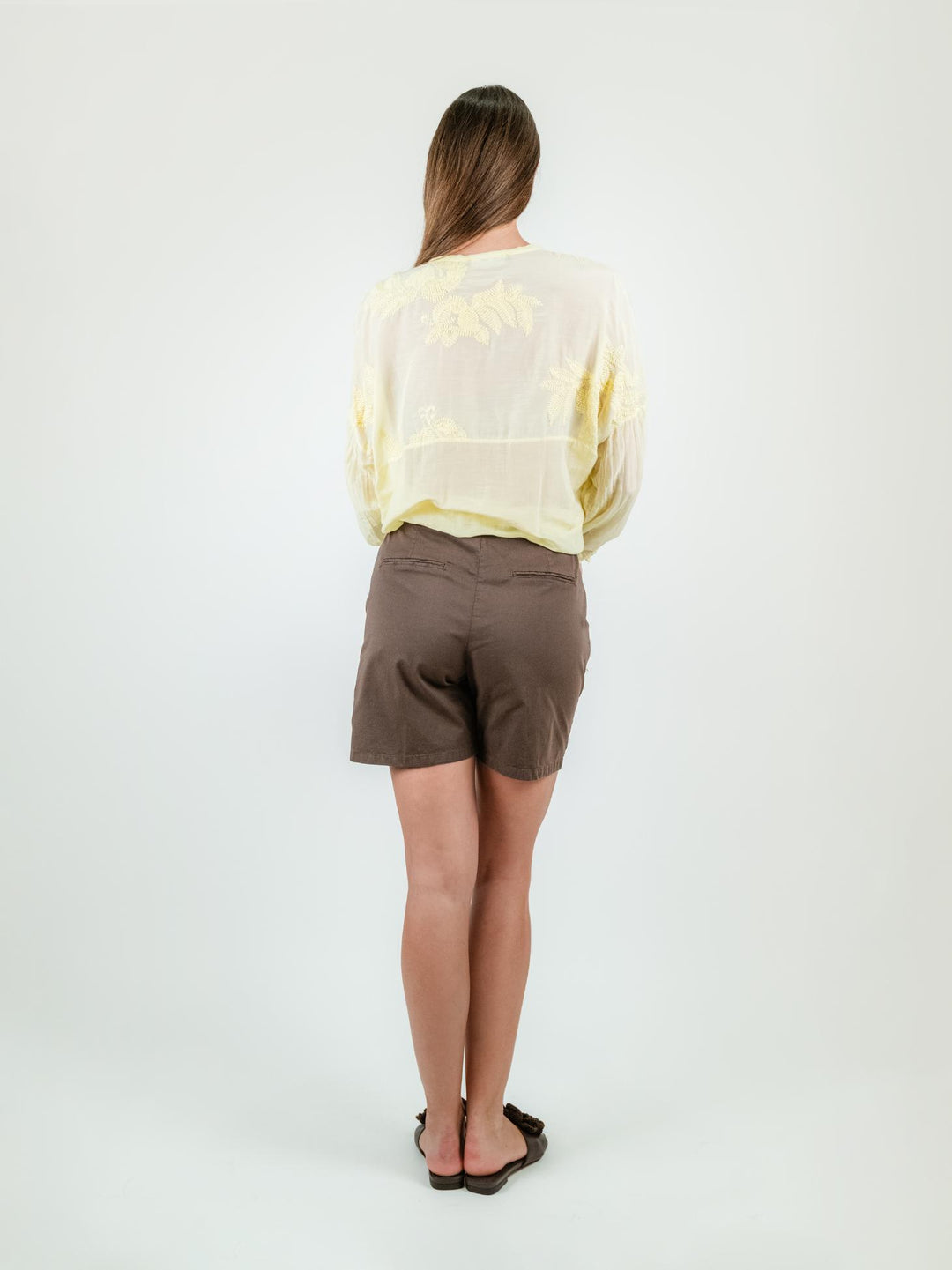 BERMUDA IN COTONE TESTA MORO