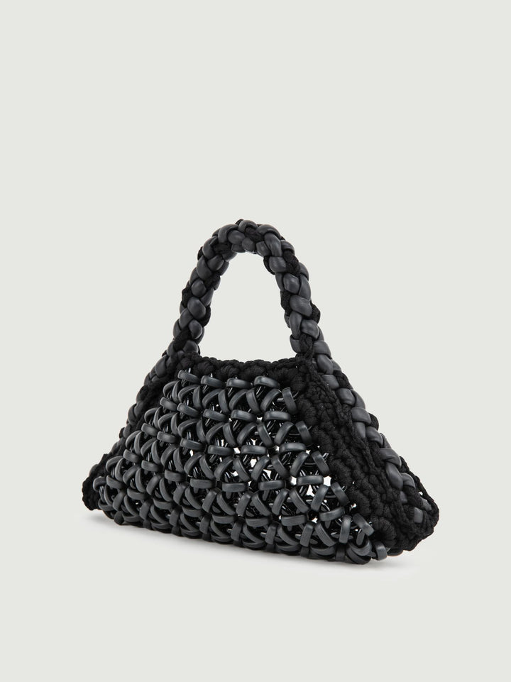 BORSA CRUSH IN RESINA E PELLE NERA SMALL CRUSH NERO BIMOR 