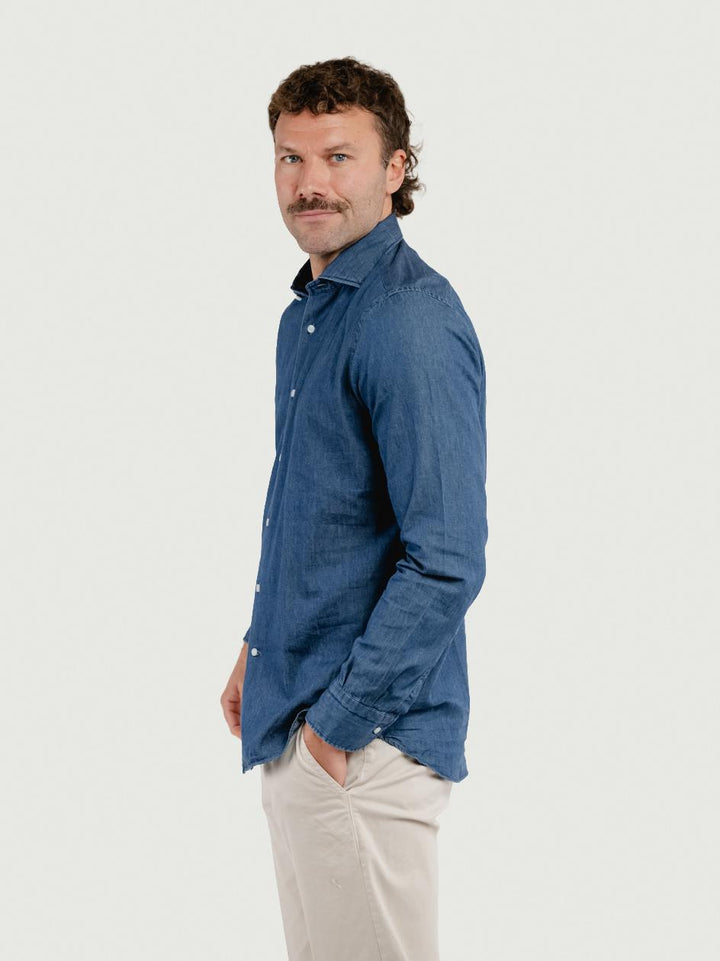 CAMICIA SLIM IN DENIM SCURO DENIM/SLIM SCURO ANDREA MORANDO 