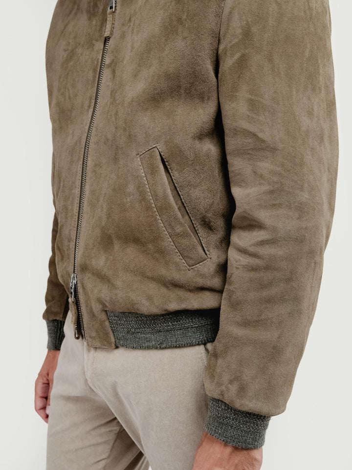 GIUBBOTTO IN PELLE SCAMOSCIATA TORTORA TOBIA TOBIA 714 JACK LEATHER 