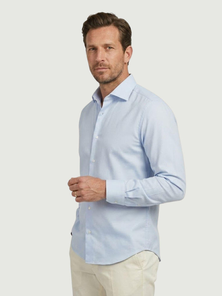 Camicia collo francese in cotone azzurra regular ASSISI ROYAL/REG 5710-1 ANDREA MORANDO 