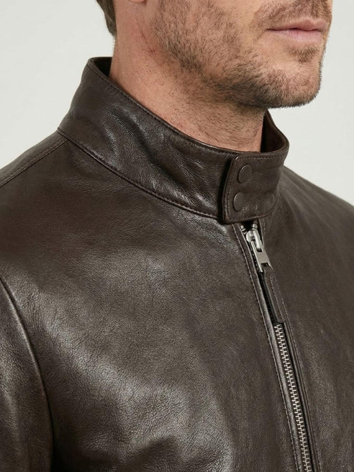 Bomber in pelle Elvis marrone scuro ELVIS 06 JACK LEATHER 