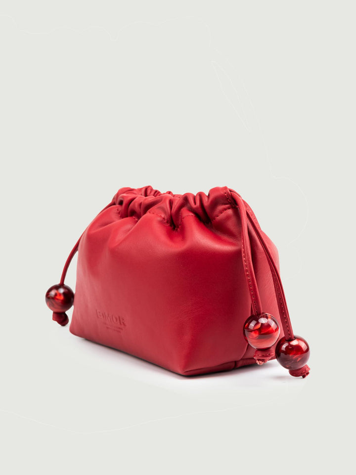 POCHETTE BON BON IN PELLE BORDEAUX BONBON BORDEAUX BIMOR 