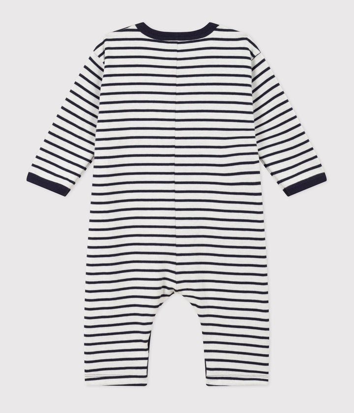 TUTINA LUNGA IN JERSEY SPESSO A RIGHE STILE MARINIÈRE PER BEBÈ A08BV 01 PETIT BATEAU 