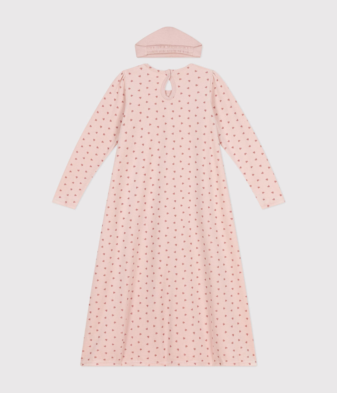 Camicia da notte e coroncina a cuori in ciniglia rosa A0BJ5 01 PETIT BATEAU 