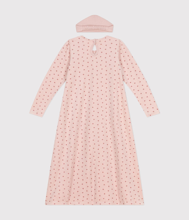 Camicia da notte e coroncina a cuori in ciniglia rosa A0BJ5 01 PETIT BATEAU 