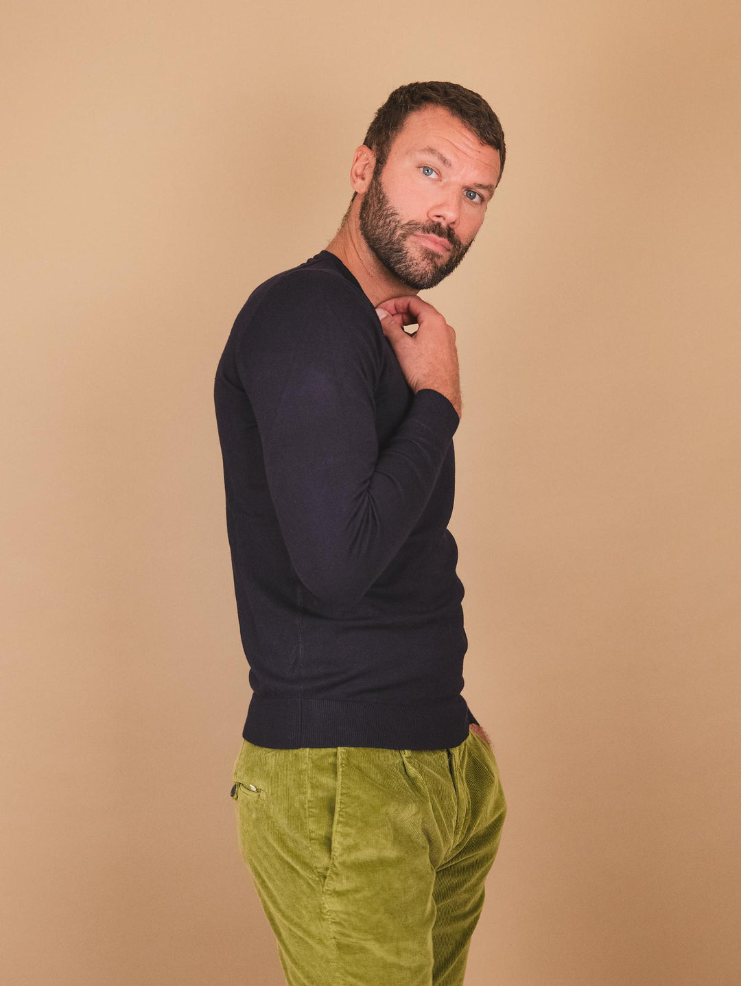 MAGLIA GIROCOLLO BLU NAVY 3000900 205 ANDREA MORANDO 